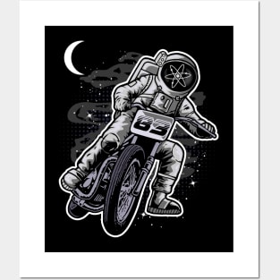 Astronaut Motorbike Cosmos Crypto ATOM Coin To The Moon Token Cryptocurrency Wallet HODL Birthday Gift For Men Women Kids Posters and Art